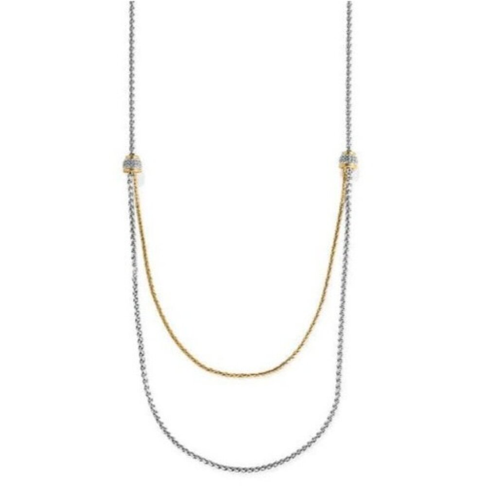 Brighton MERIDIAN PETITE DOUBLE Silver Gold Necklace Style JM7452 MSRP $138 NWT